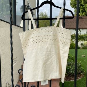 NWT The Great cream eyelet cami in size 1